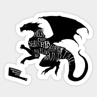 Adventurous Butchery Cuts - Fantasy Dragon Craft Butchery Diagram Sticker